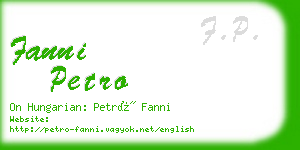 fanni petro business card
