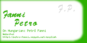 fanni petro business card